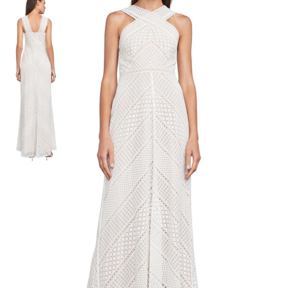 Halter White Lace Prom/Gown Dress